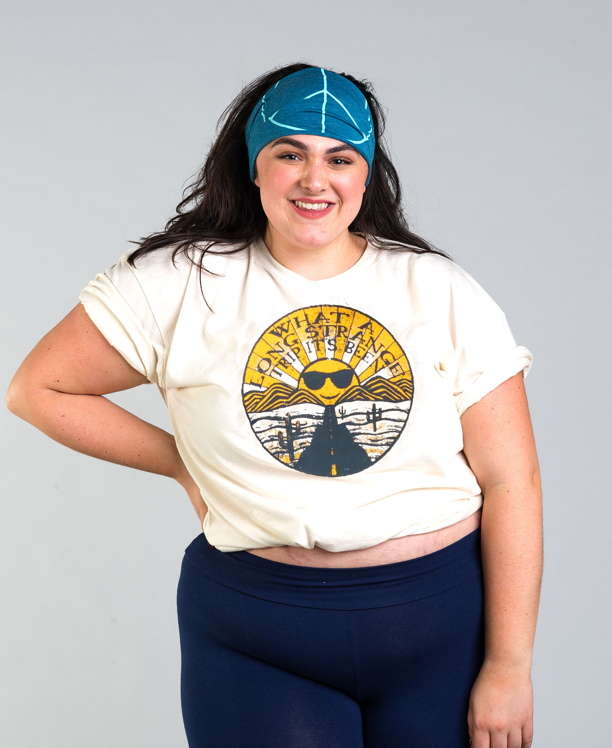 Long Strange Trip Organic T-Shirt - Unisex - Long Strange Trip Tee | Desert T-Shirt | Soul Flower on plus size model
