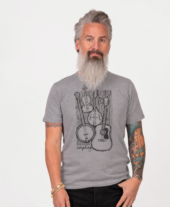 Unplug & Jam Recycled T-Shirt - Unisex - Acoustic Guitar T-Shirt | Jam T-Shirt | Soul Flower Men