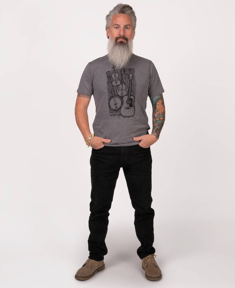 Unplug & Jam Recycled T-Shirt - Unisex - Acoustic Guitar T-Shirt | Jam T-Shirt | Soul Flower Men