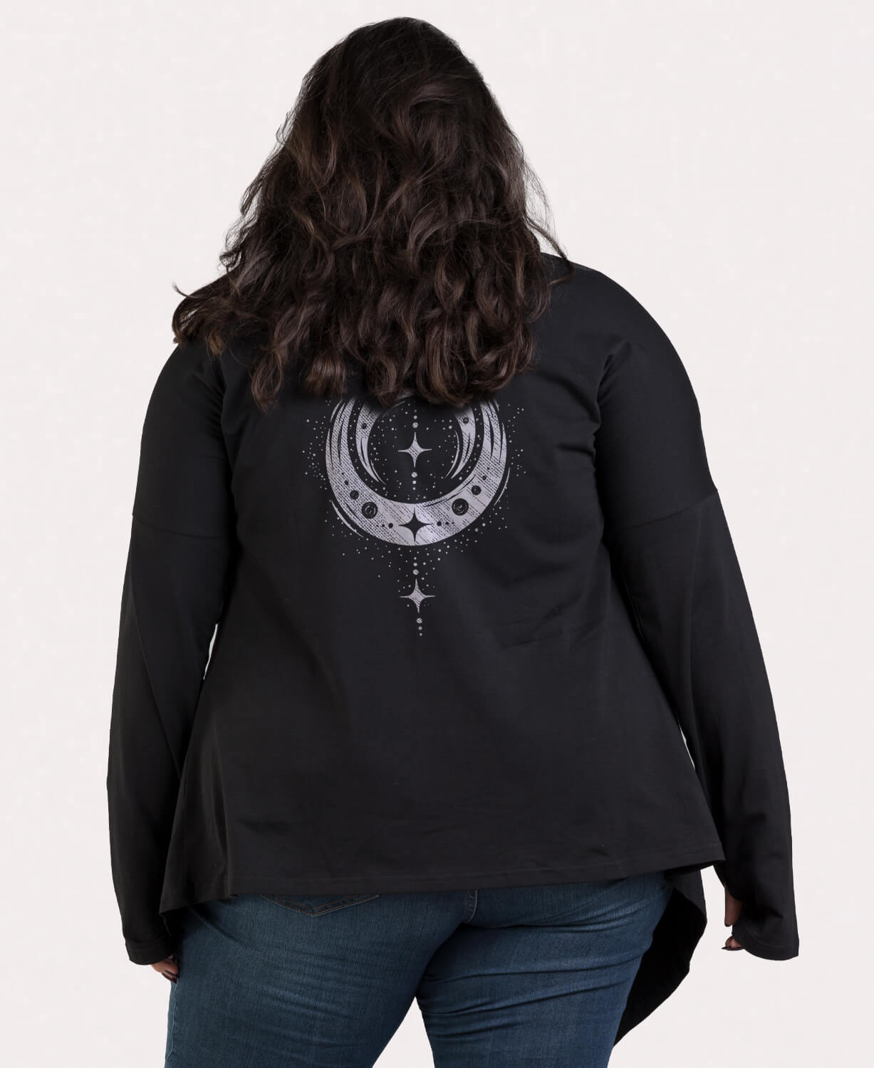Crescent Moon Draped Cardigan