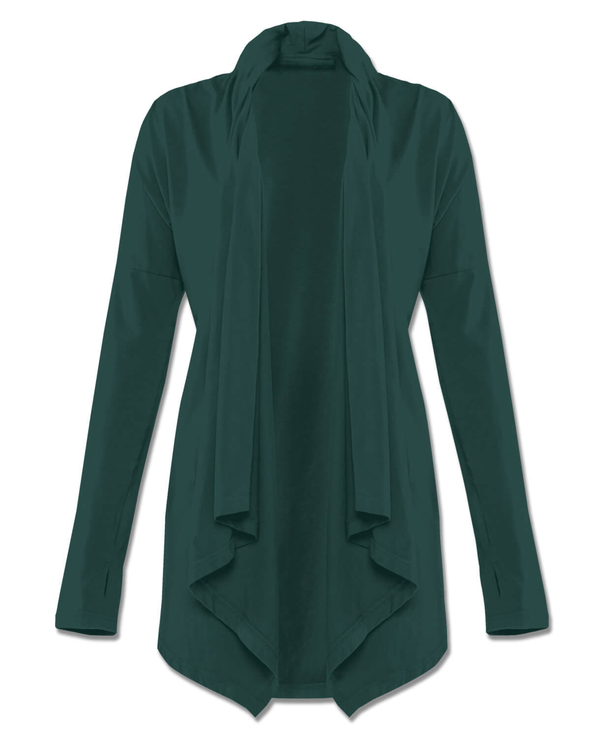 Organic Cotton Draped Cardigan - Dark Teal