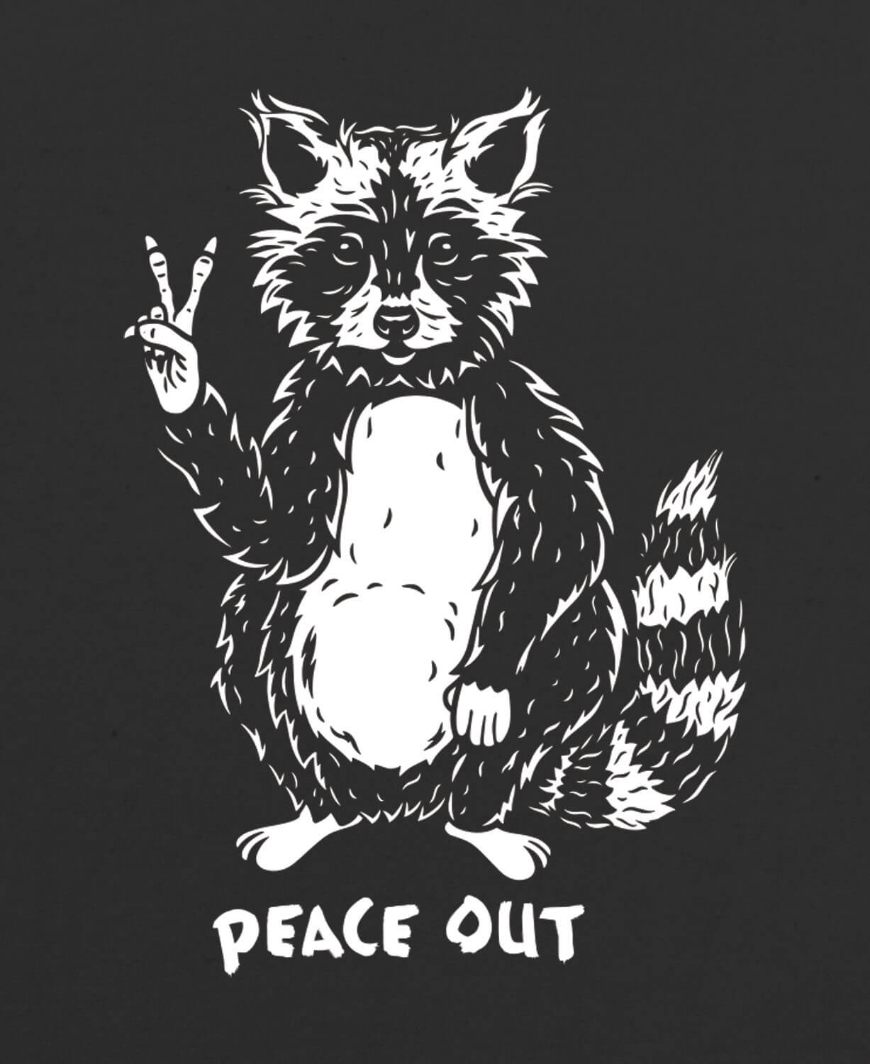 Peace Out Racoon Baby Bodysuit