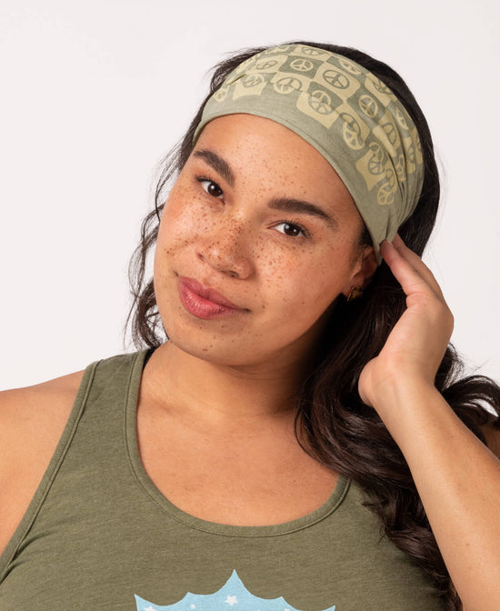 Trippy Peace Sign Boho Headband - Peace Sign Headband | Peace Symbol Boho Headband | Soul Flower Women