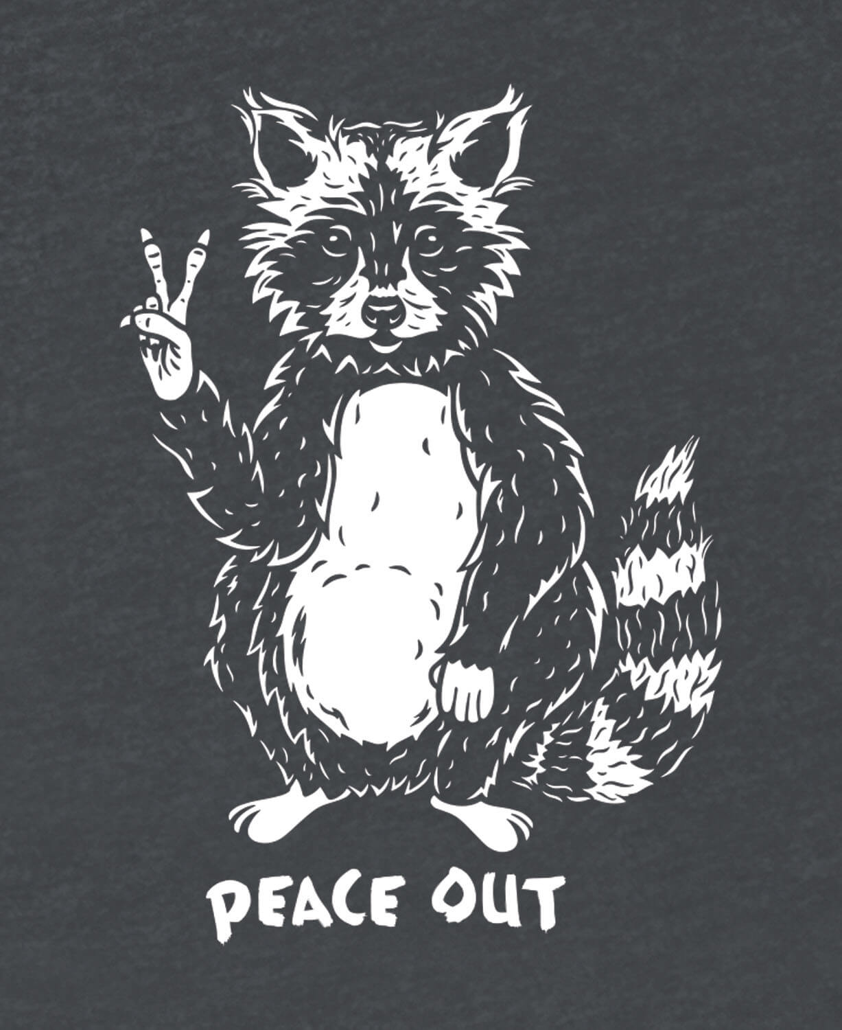 Peace Out Raccoon Slouch Top