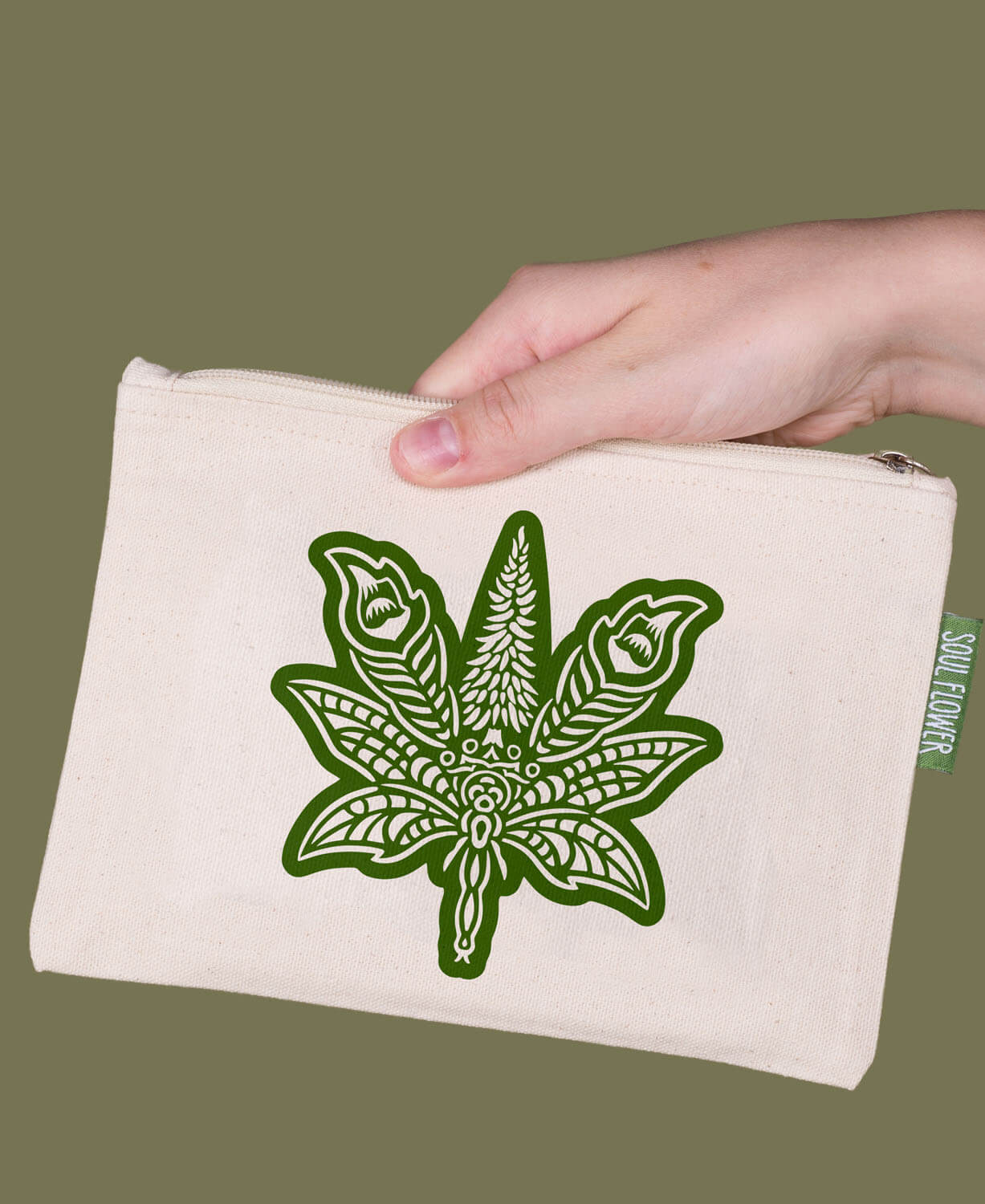 Sacred Cannabis Large Zipper Pouch