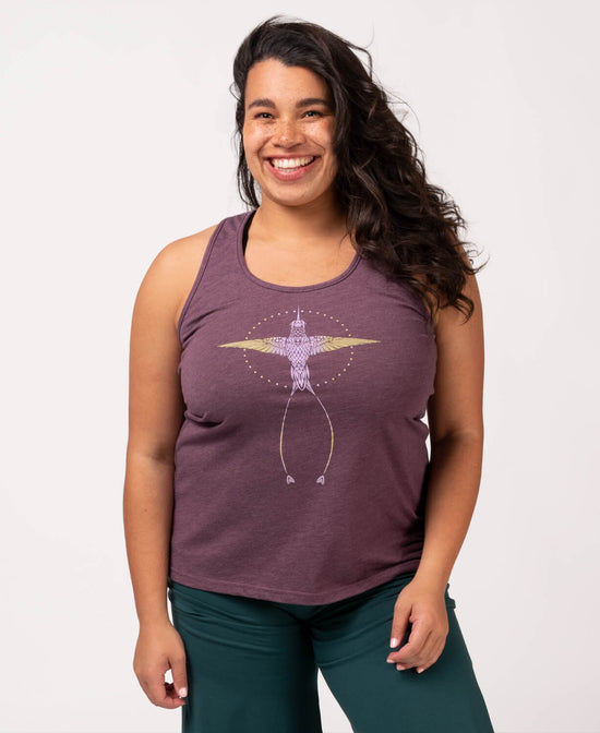 Hummingbird Recycled Racerback Tank - Hummingbird Tank Top | Recycled Yoga Tanks | Soul Flower Women