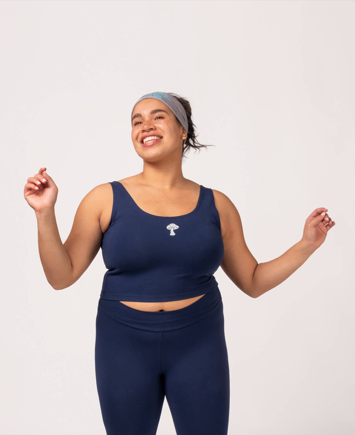 Closeout! Mini Mushroom Organic Cropped Tank Top Women