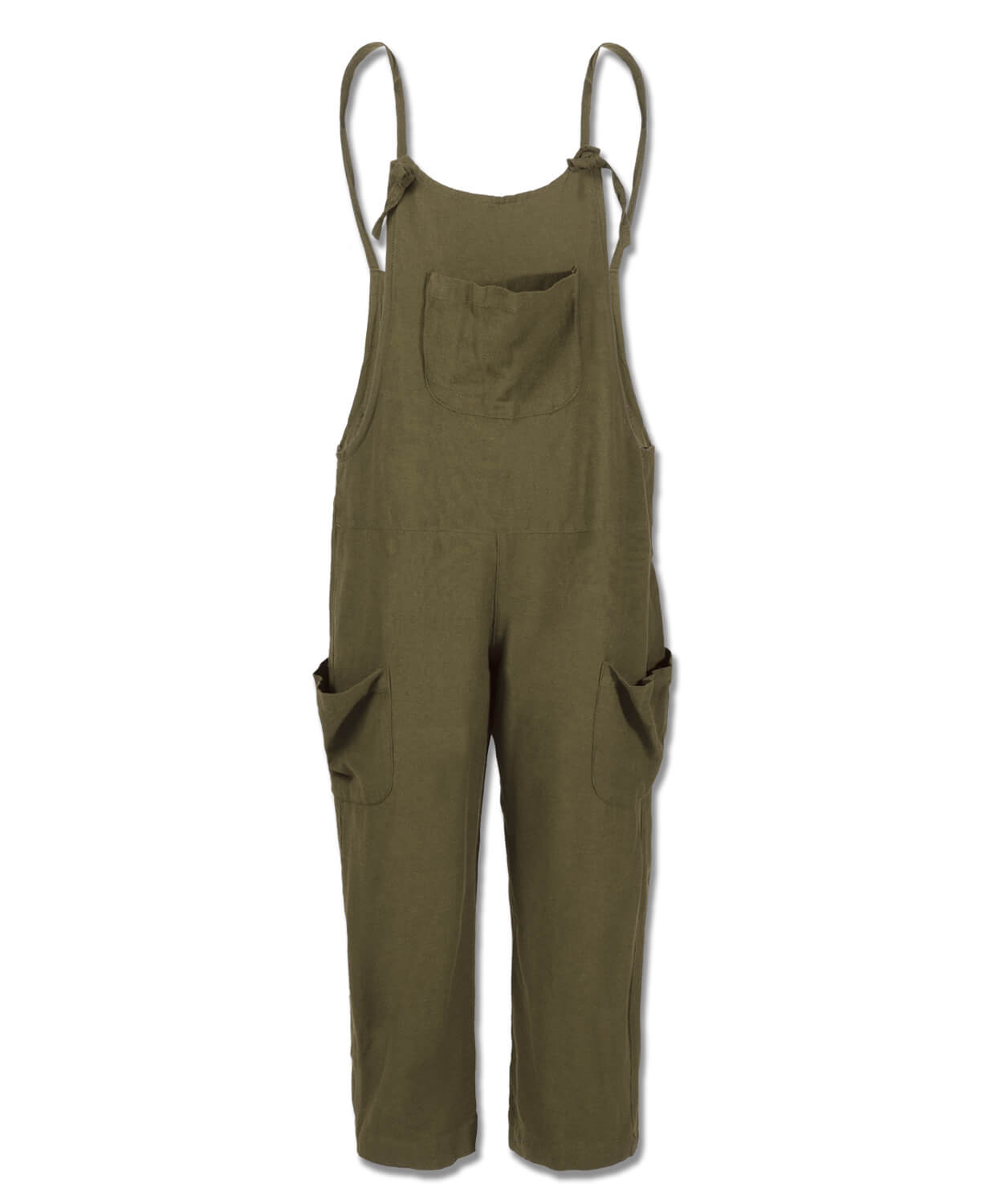 Hemp Viscose Slouchy Overalls - Moss