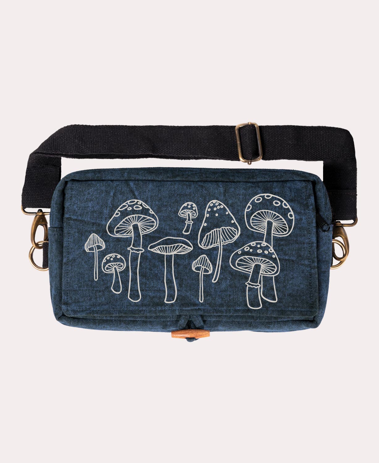 Mushrooms Hip Sling Bag - Ocean Blue