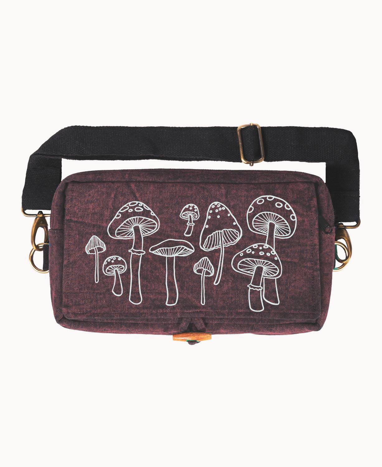 Mushrooms Hip Sling Bag - Brown - Mushrooms Sling Bag | Mushrooms Hip Sack | Soul Flower