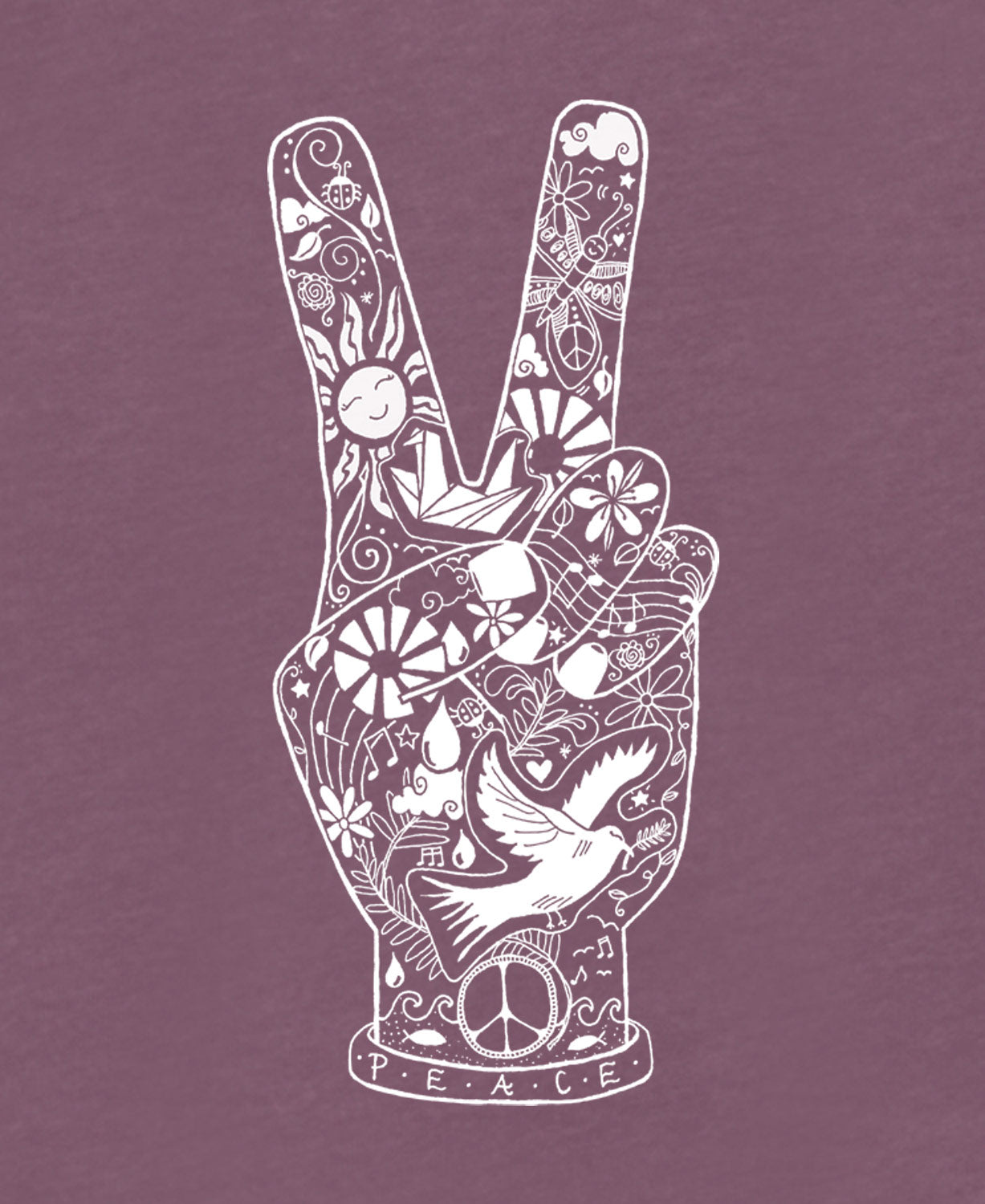 Peace Fingers Eco V-Neck T-Shirt