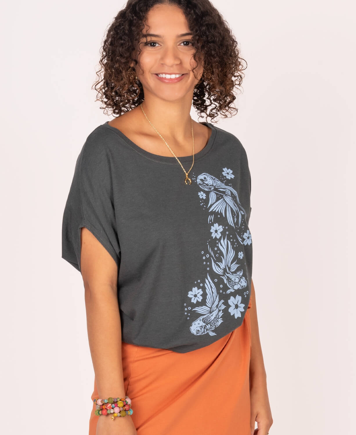 Lucky Koi Bamboo Viscose Dolman Top Women