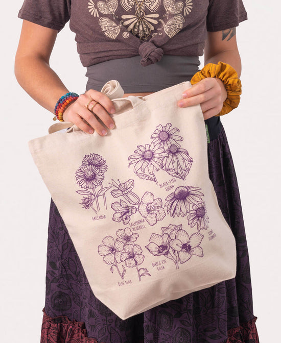 Wild Flower Botanical Tote Bag - Wild Flower Tote Bag | Gardener Gifts | Soul Flower