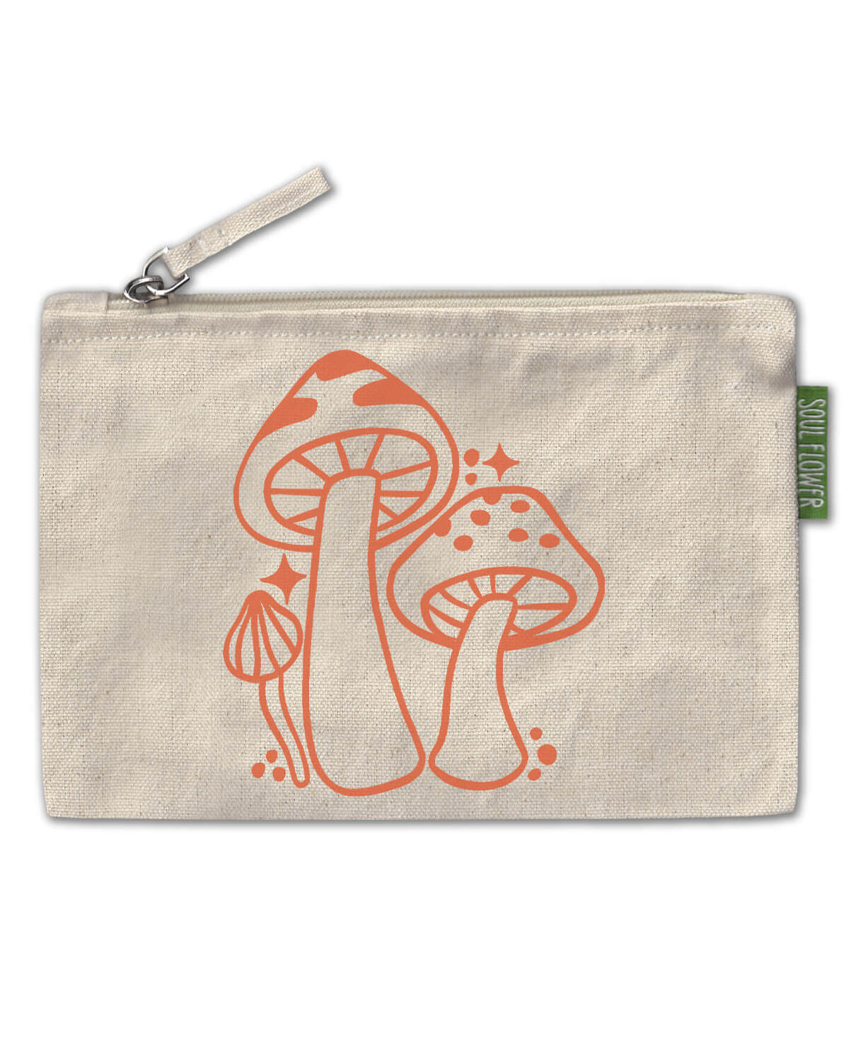 Three Little Mushrooms Large Zipper Pouch