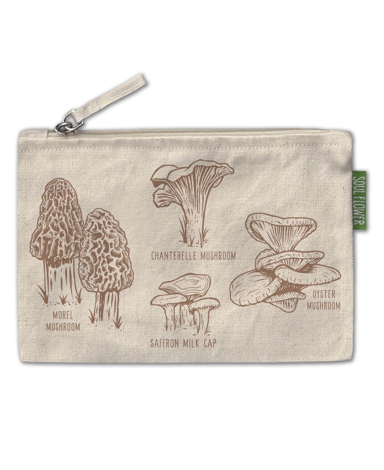 Mushroom Botanical Large Zipper Pouch