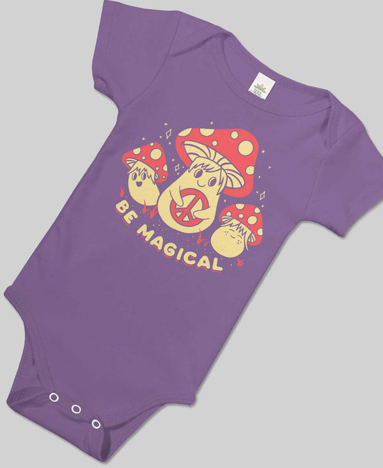 Be Magical Organic Baby Bodysuit - Be Magical Onesie | Mushroom Baby Clothing | Soul Flower