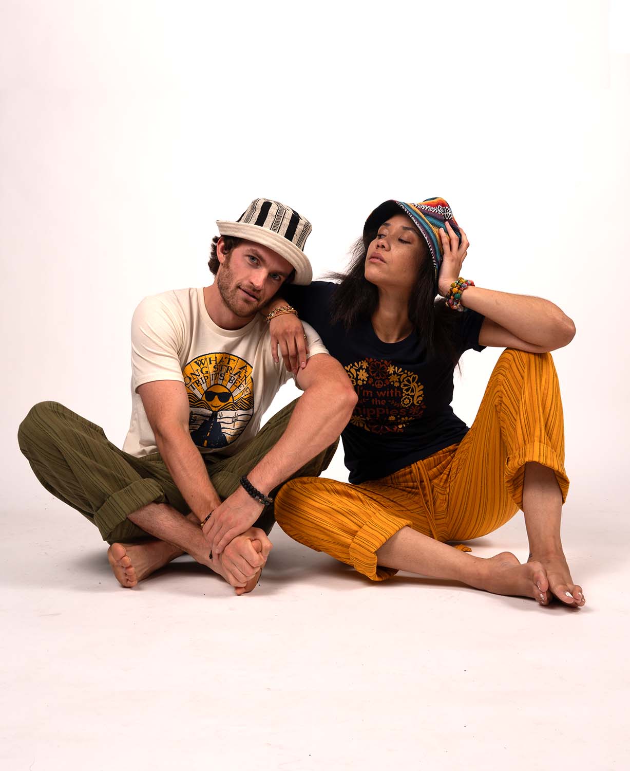 Reversible Natural and Striped Canvas Bucket Hat