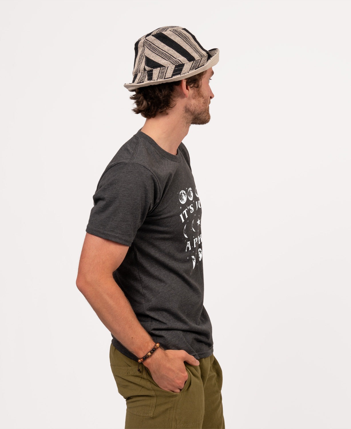 Reversible Natural and Striped Canvas Bucket Hat