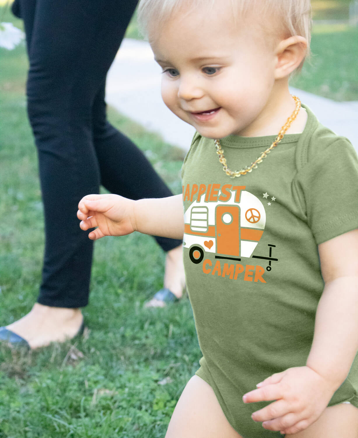 Closeout! Happiest Camper Organic Baby Bodysuit