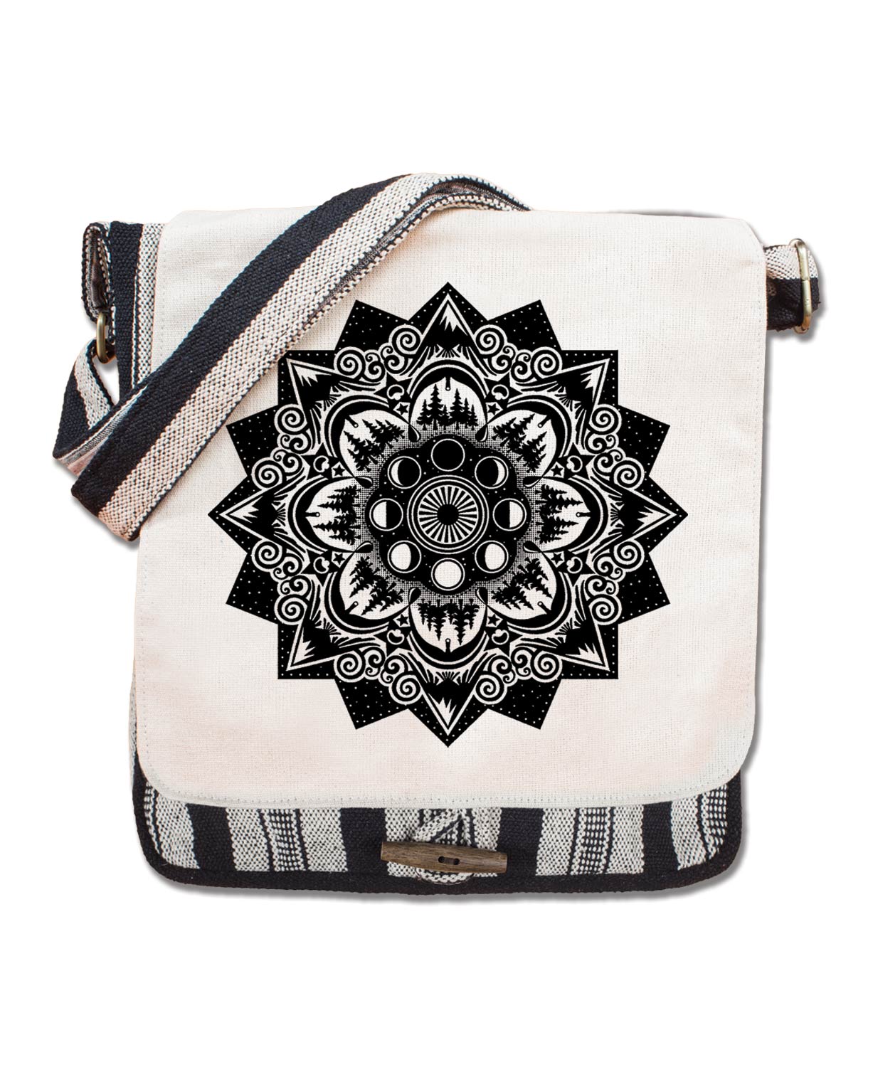 Mountain Mandala Messenger Bag - Natural