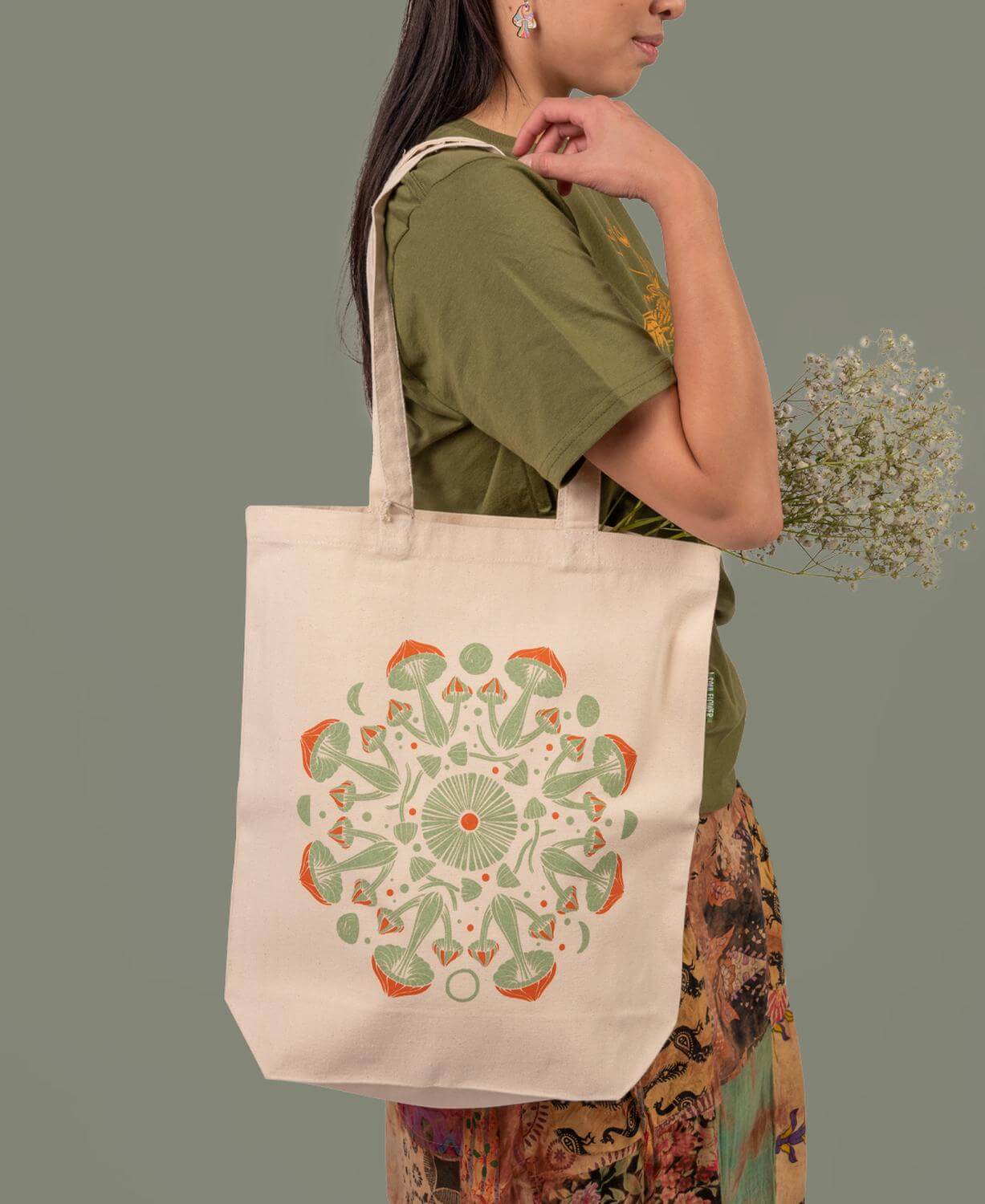 Mushroom Mandala Eco Tote Bag