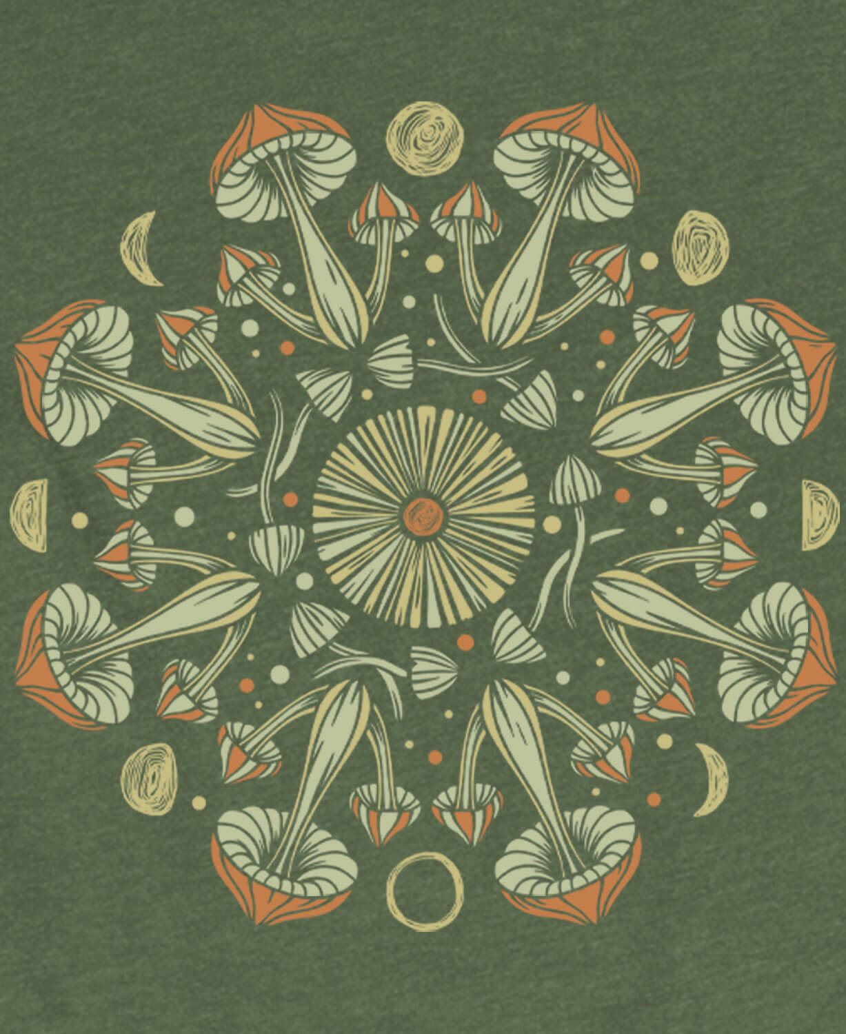 Mushroom Mandala Recycled T-Shirt - Unisex