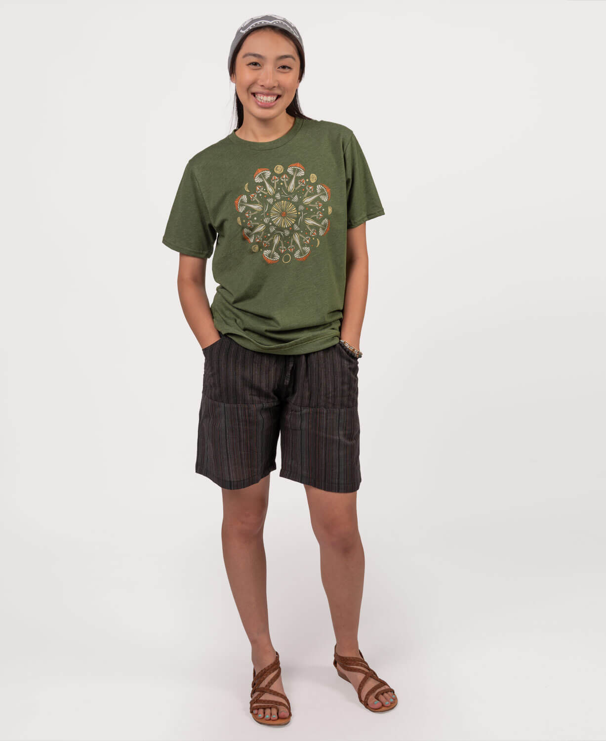 Mushroom Mandala Recycled T-Shirt - Unisex Women