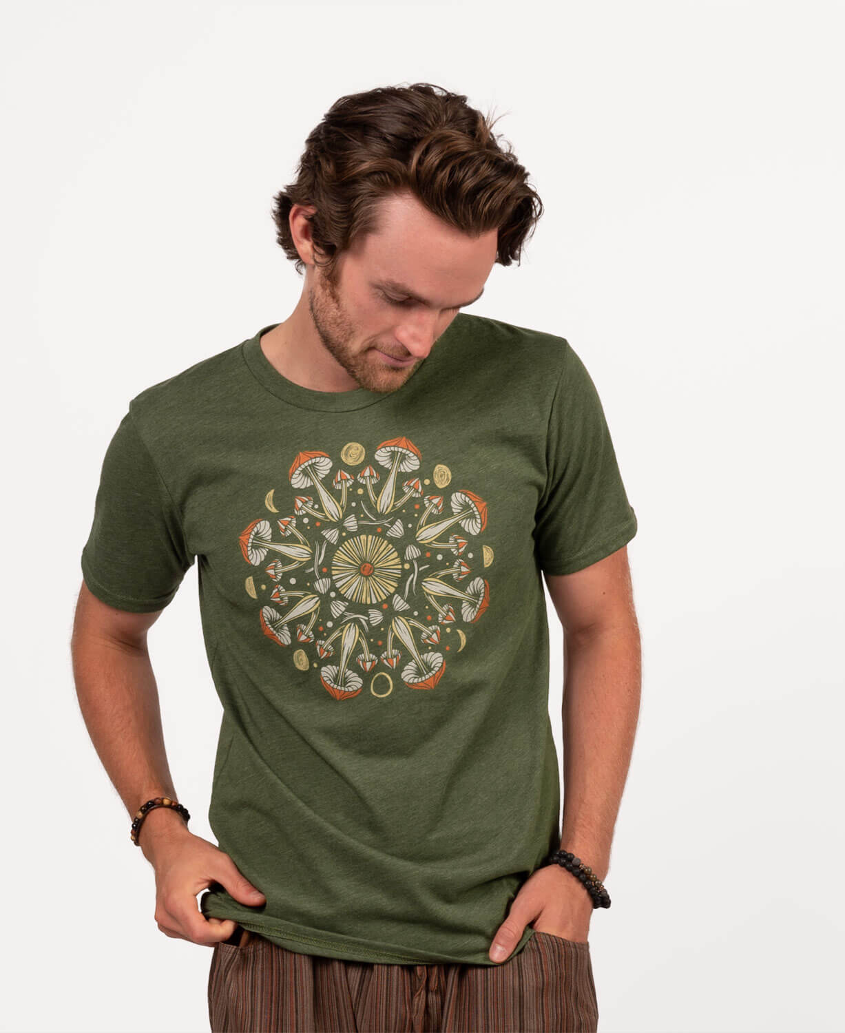 Mushroom Mandala Recycled T-Shirt - Unisex Men