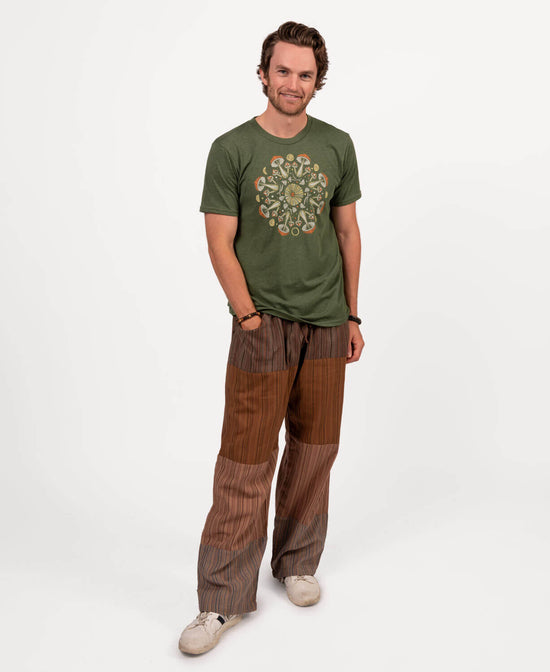 Mushroom Mandala Recycled T-Shirt - Unisex - Mushroom T-Shirt | Hippie Tees | Soul Flower Men