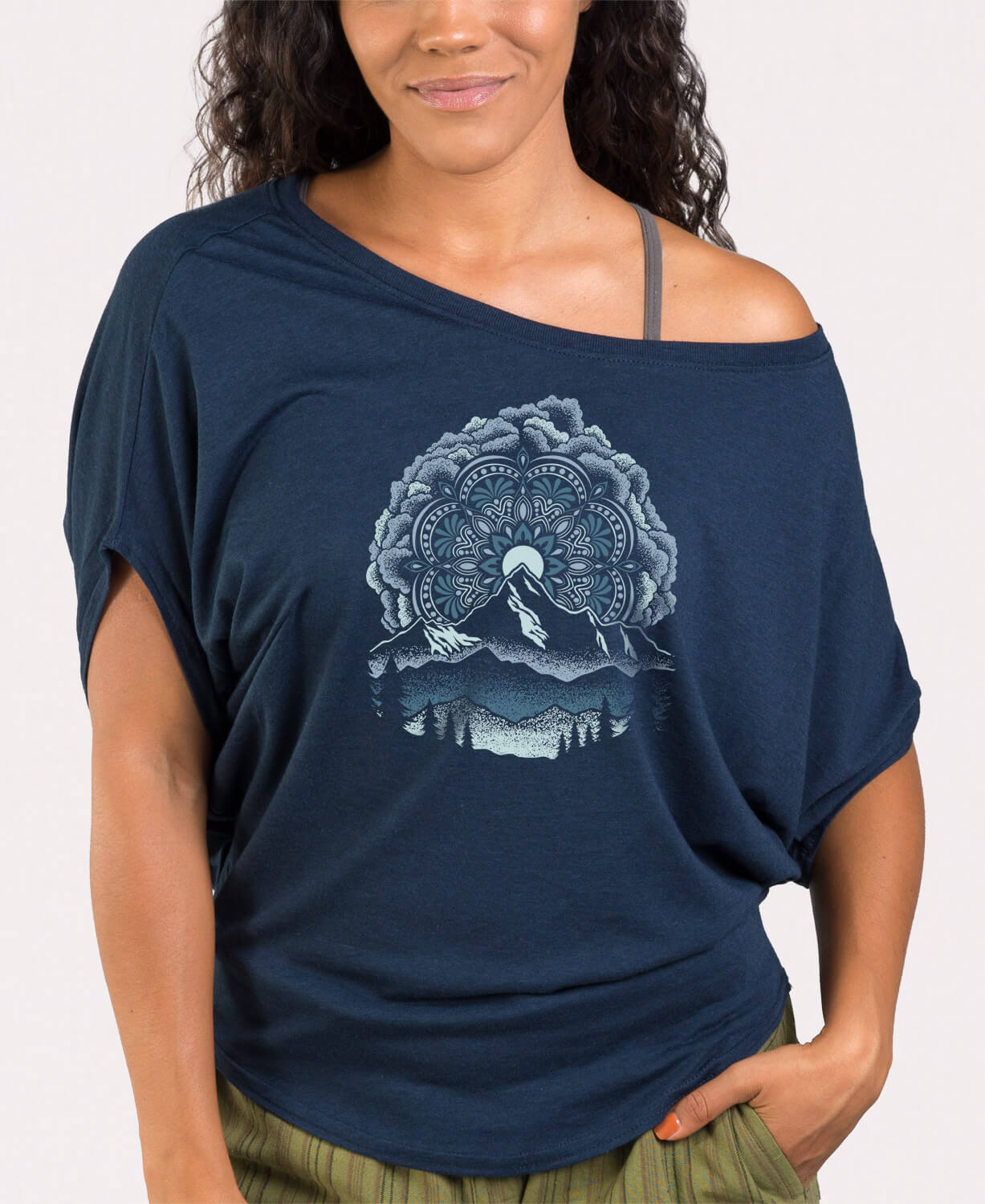 Summit Solstice Mandala Bamboo Viscose Dolman Top Women