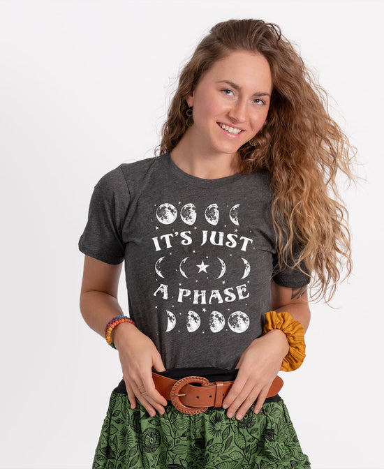 It's Just A Phase Moon Recycled T-Shirt - Unisex - Moon T-Shirt | Lunar Tee | Soul Flower Women
