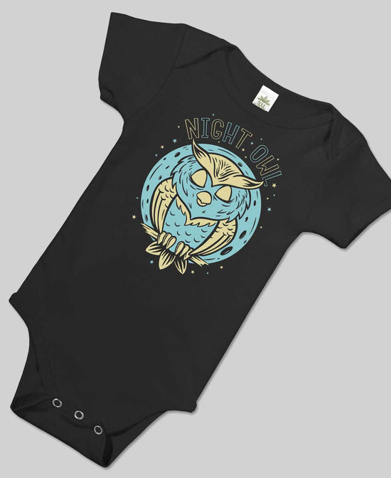Night Owl Baby Bodysuit - Owl Baby Onesie | Black Onesie | Soul Flower