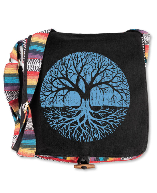 Tree of Life Messenger Bag - Black - Tree Messenger Bag | Hippie Bags | Soul Flower