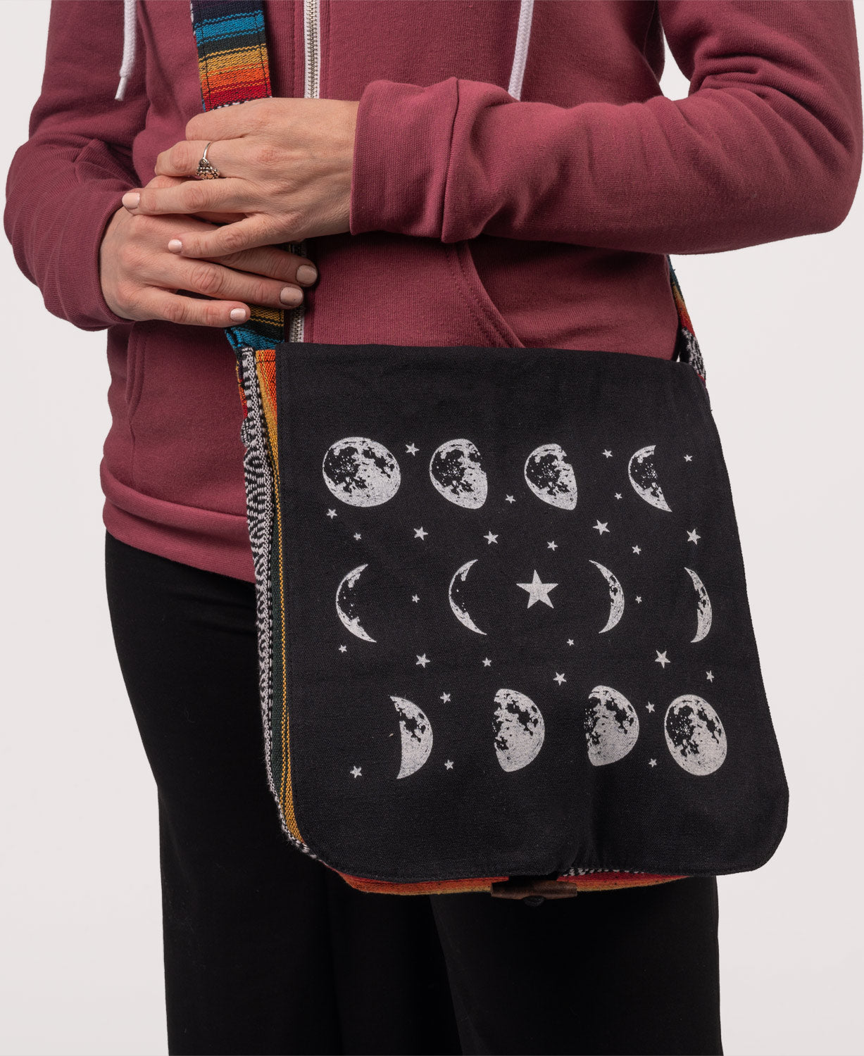 It's Just a Phase Moon Messenger Bag - Black