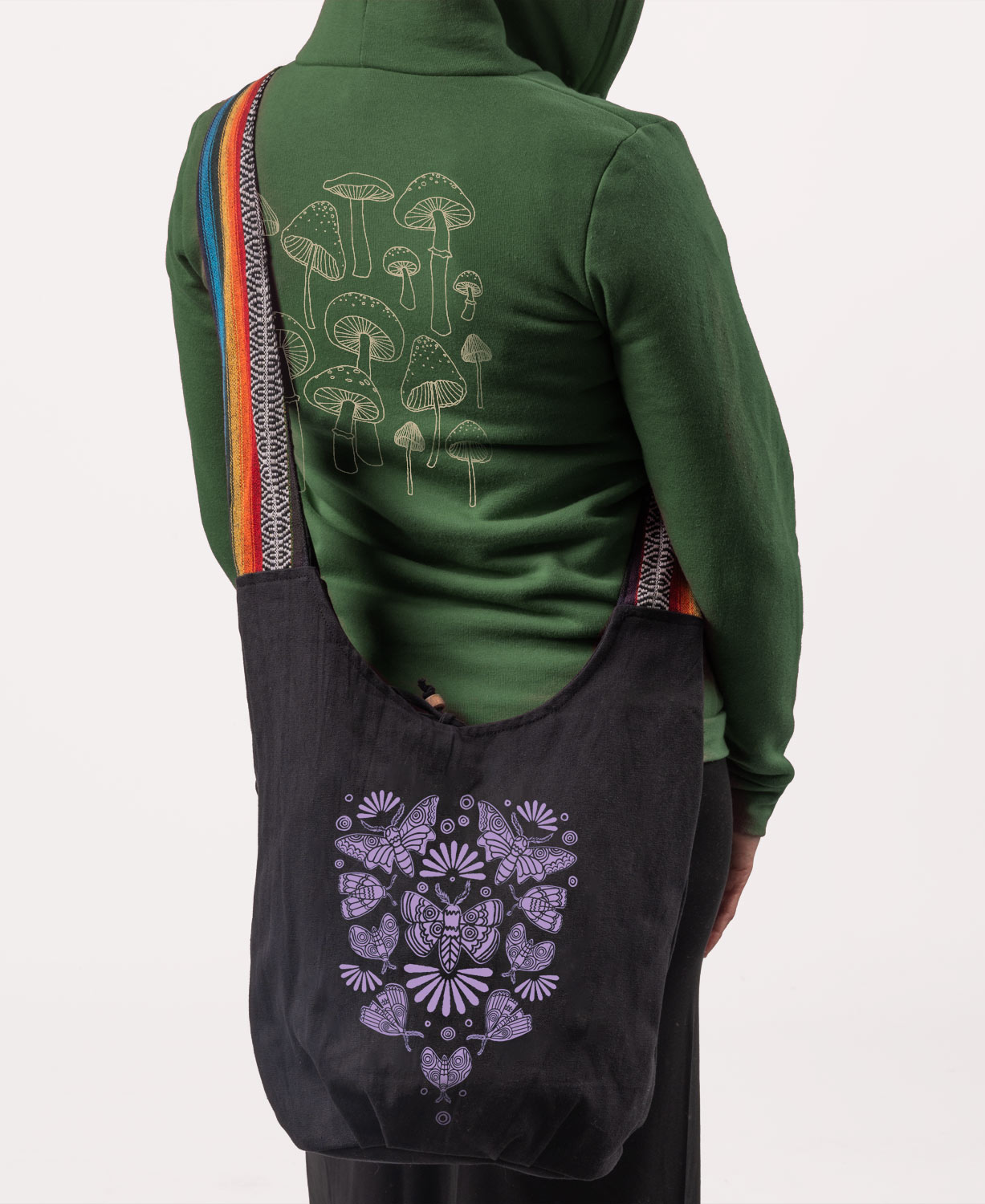 Mega Moth Boho Bag - Black