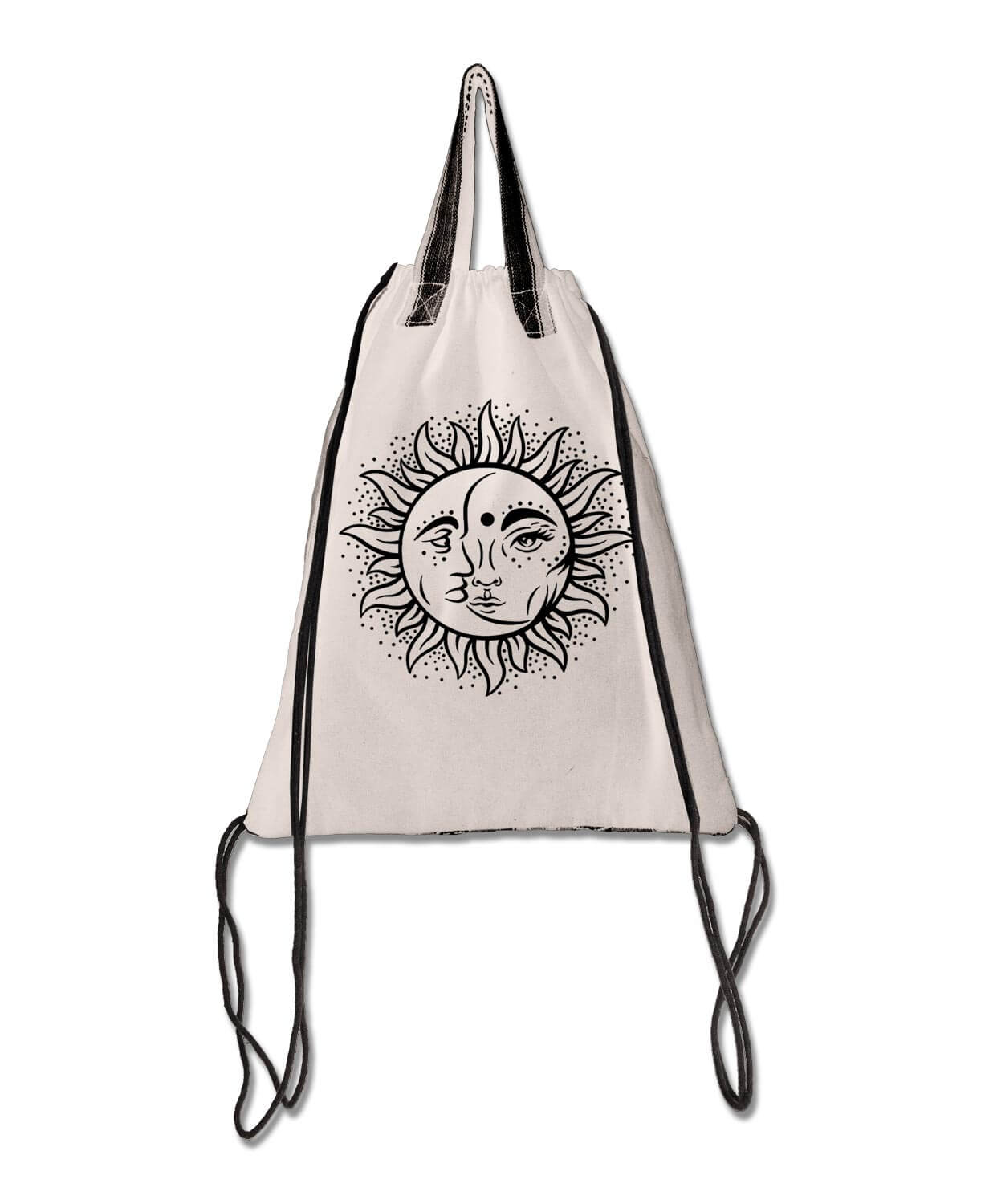 Sun and Moon Cinch String Backpack - Natural