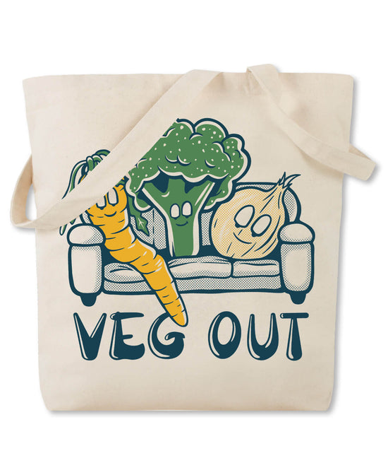 Veg Out Eco Tote Bag - Vegetable Tote Bag | Cool Totes | Soul Flower