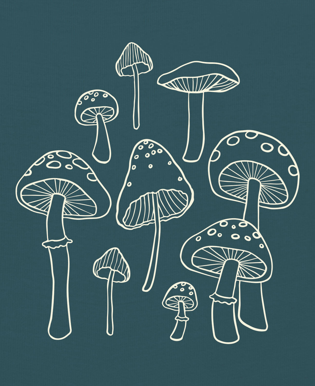 Mushrooms Flowy Pants in Teal