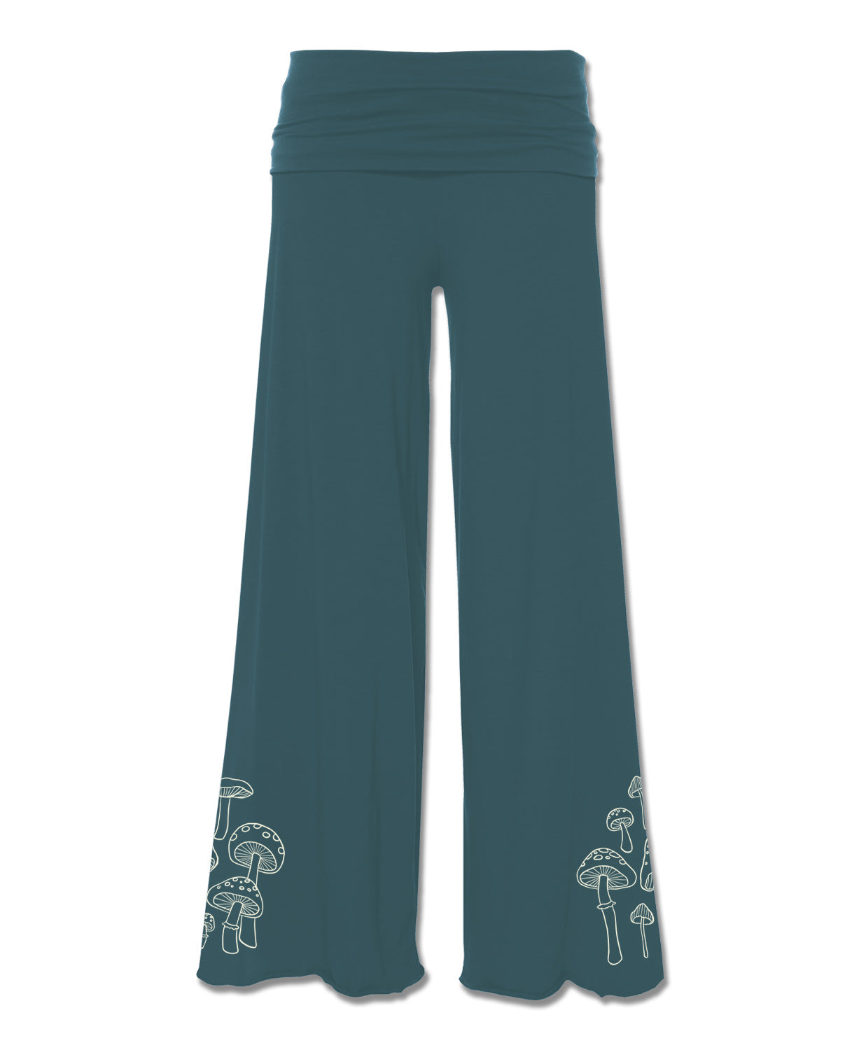 Mushrooms Flowy Pants in Teal