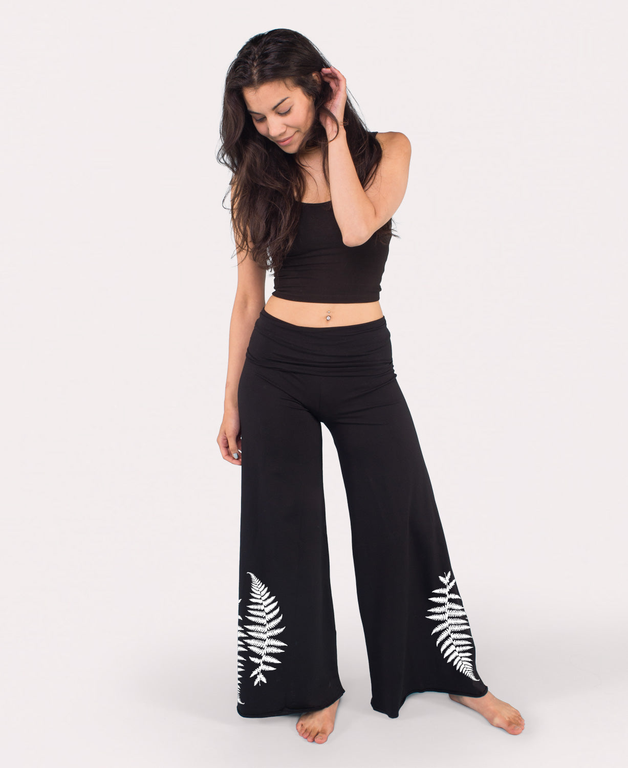 Ferns Flowy Pants in Black