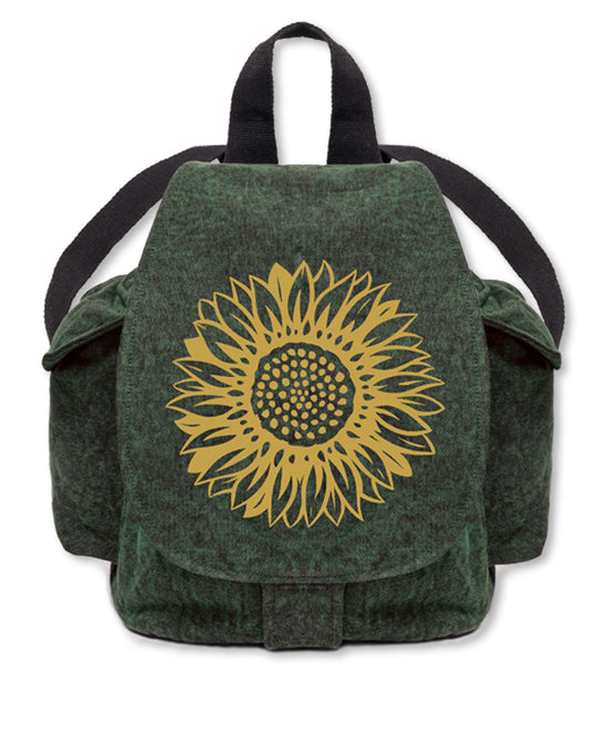 Sunflower Slouchy Backpack - SoulFlower Backpack | Flap Backpack