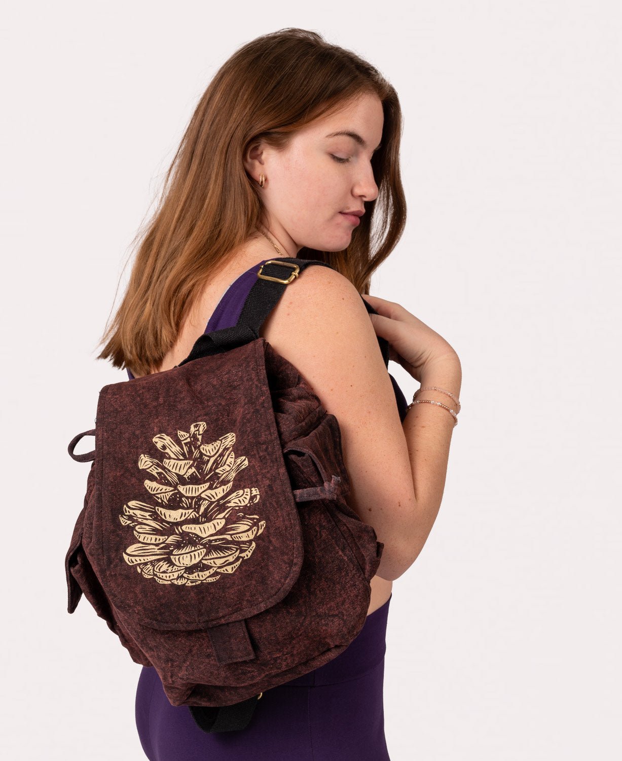 Pine Cone Print Backpack