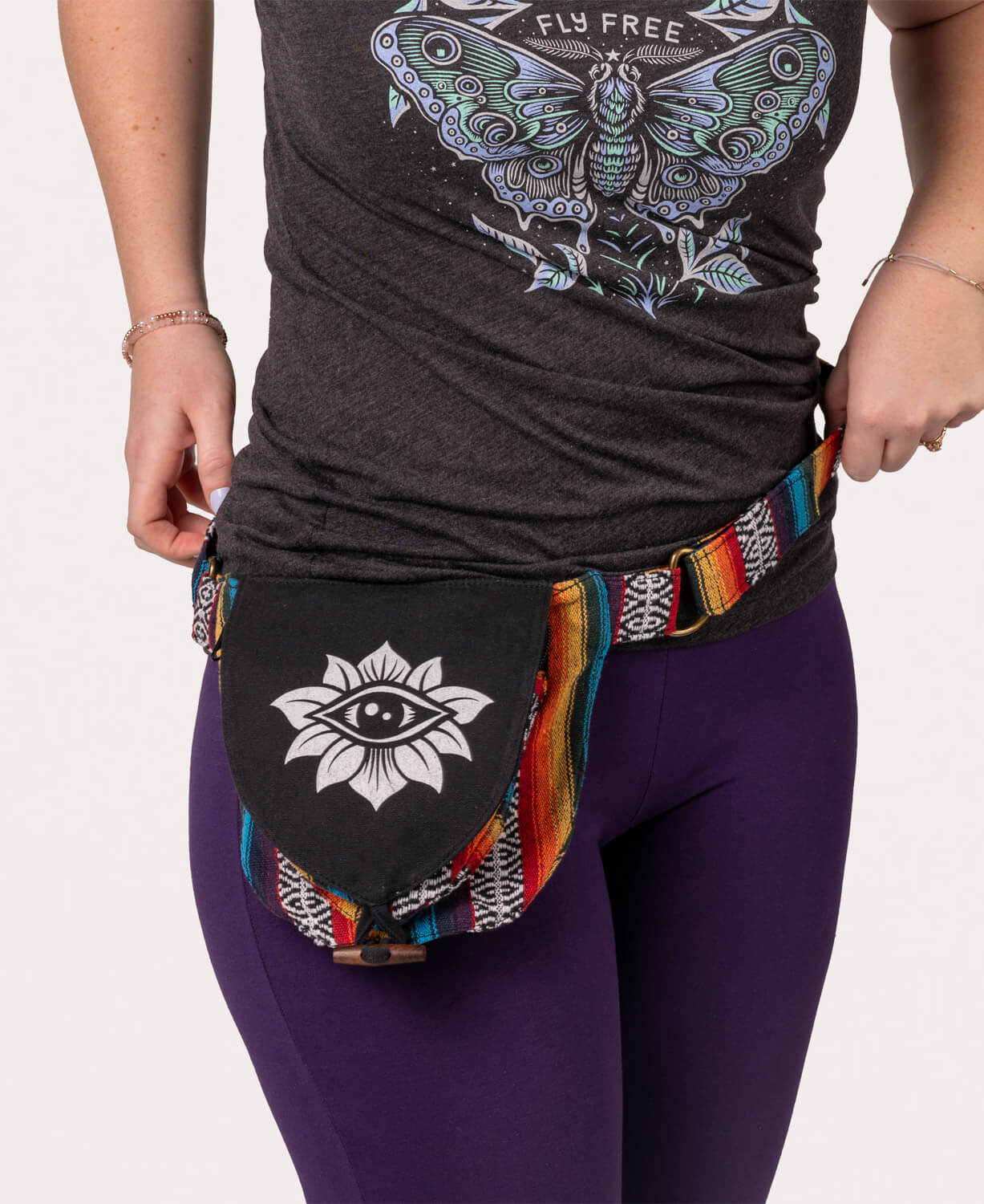 Lotus Gaze Hip Bag - Black