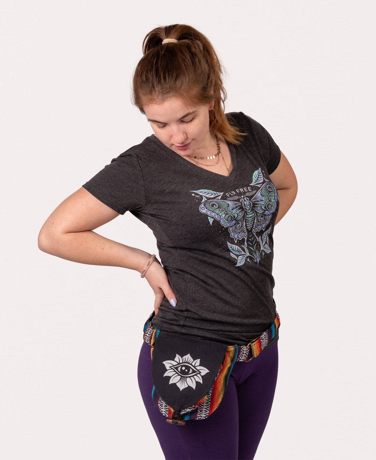 Lotus Gaze Hip Bag - Black