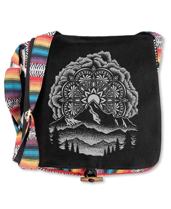 Summit Solstice Messenger Bag - Black - Mountain Bag | Hippie Messenger Bags | Soul Flower