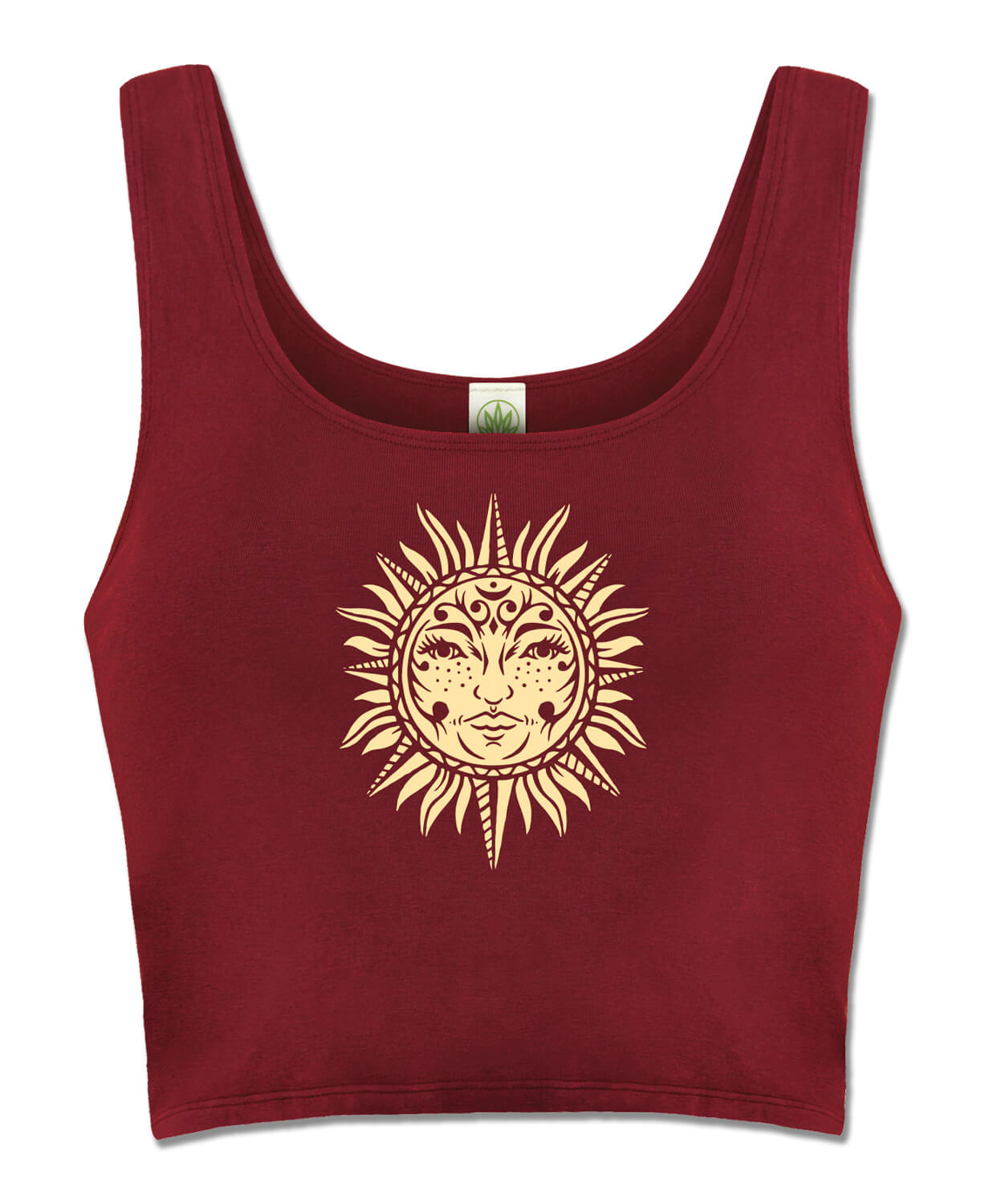 Celestial Sun Art Organic Cropped Tank