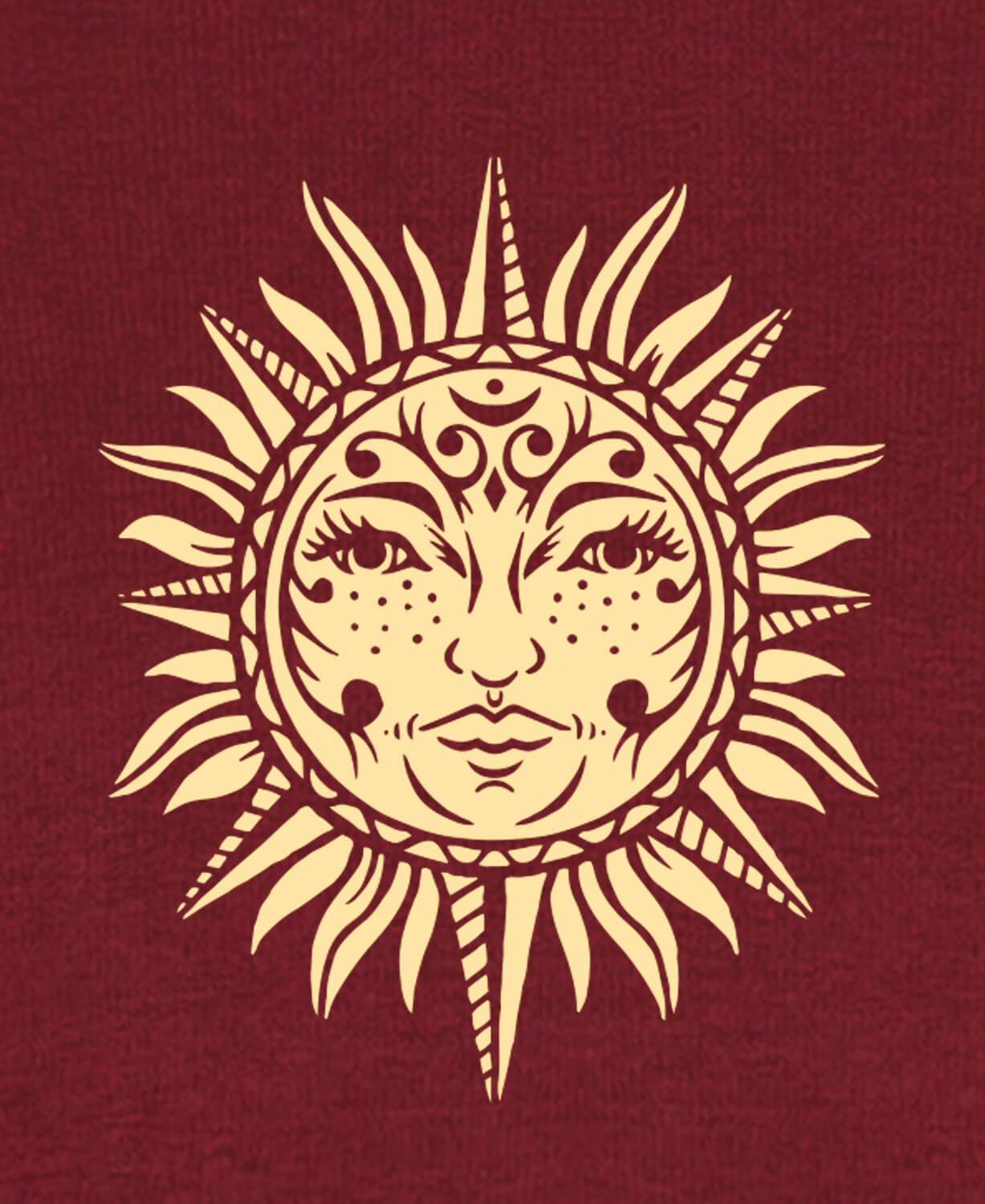 Celestial Sun Art Organic Cropped Tank