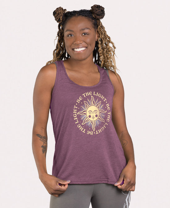 Be the Light Recycled Racerback Tank - Yoga Tank Top | Printed Tanks | Soul Flower Women