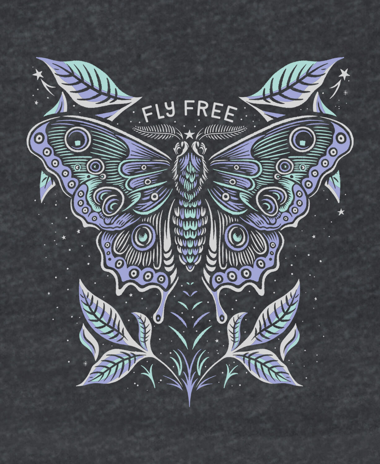 Fly Free Moth Eco V-Neck T-Shirt