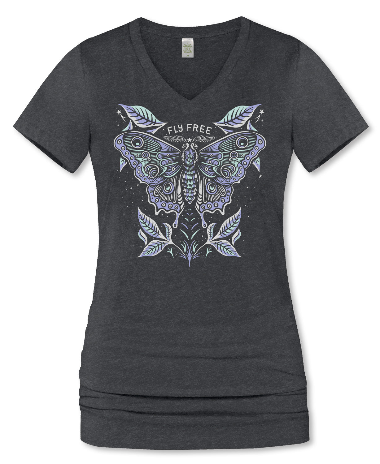 Fly Free Moth Eco V-Neck T-Shirt